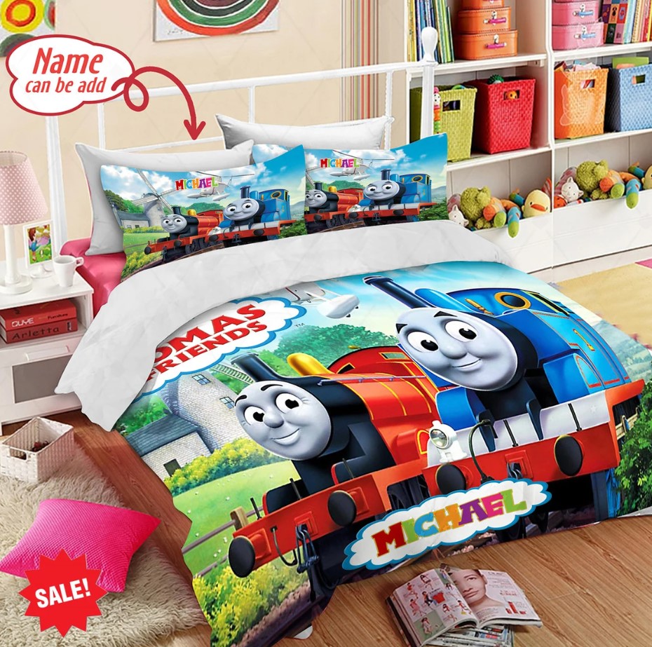 Personalized Thomas The Train Bedding Set Thomas The Train Duvet Cover And Pillowcase Thomas The Train Fleece Blanket Thomas The Train Gift